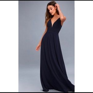 Lulus navy blue bridesmaids dress